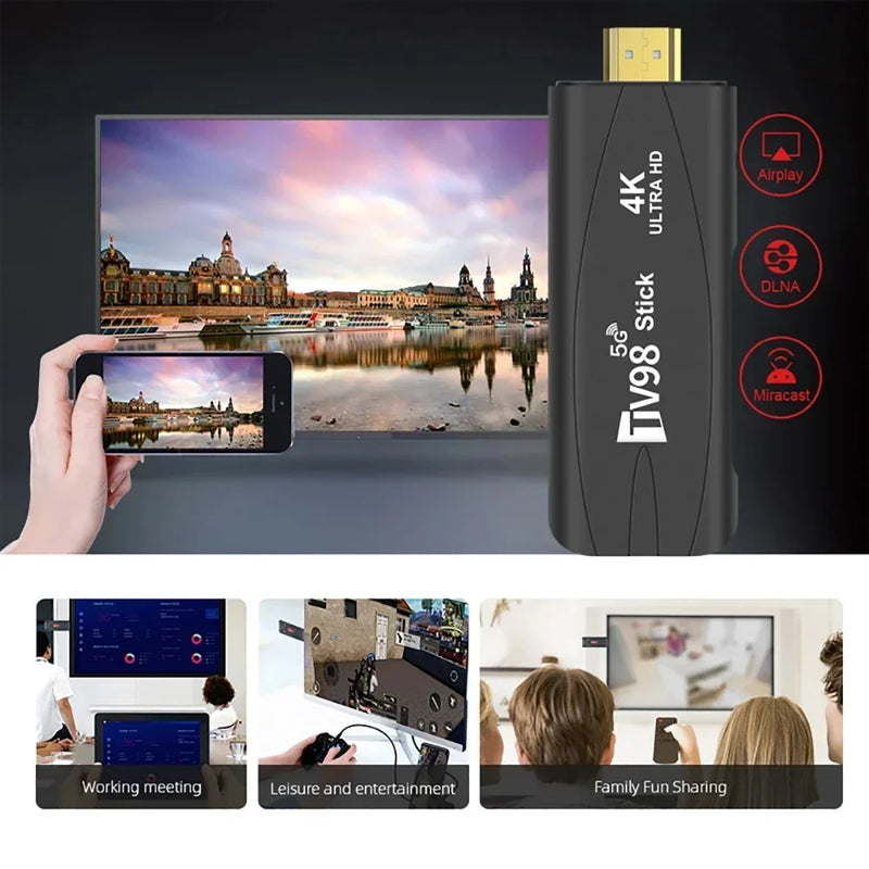 TV Box Portable Media Player TV98 RK3228A TV Stick 2.4G 5G WiFi 4K Smart TV Android12.1 Box Dual Frequency